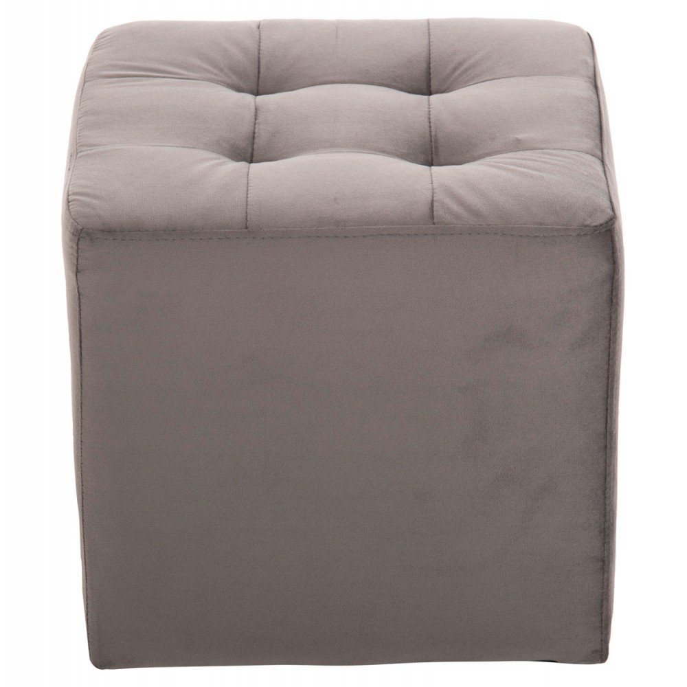 Σκαμπό "PUNK" από βελούδο σε χρώμα γκρί 39x39x36