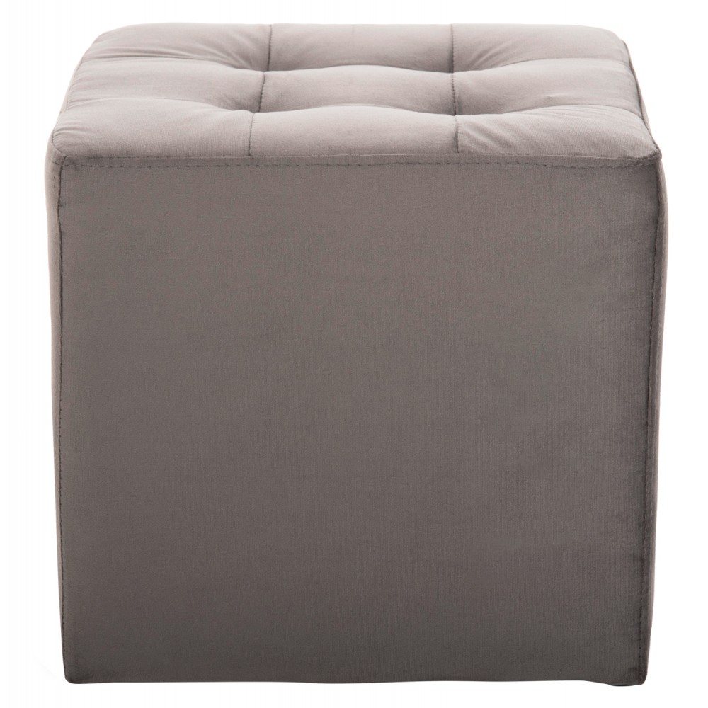 Σκαμπό "PUNK" από βελούδο σε χρώμα γκρί 39x39x36