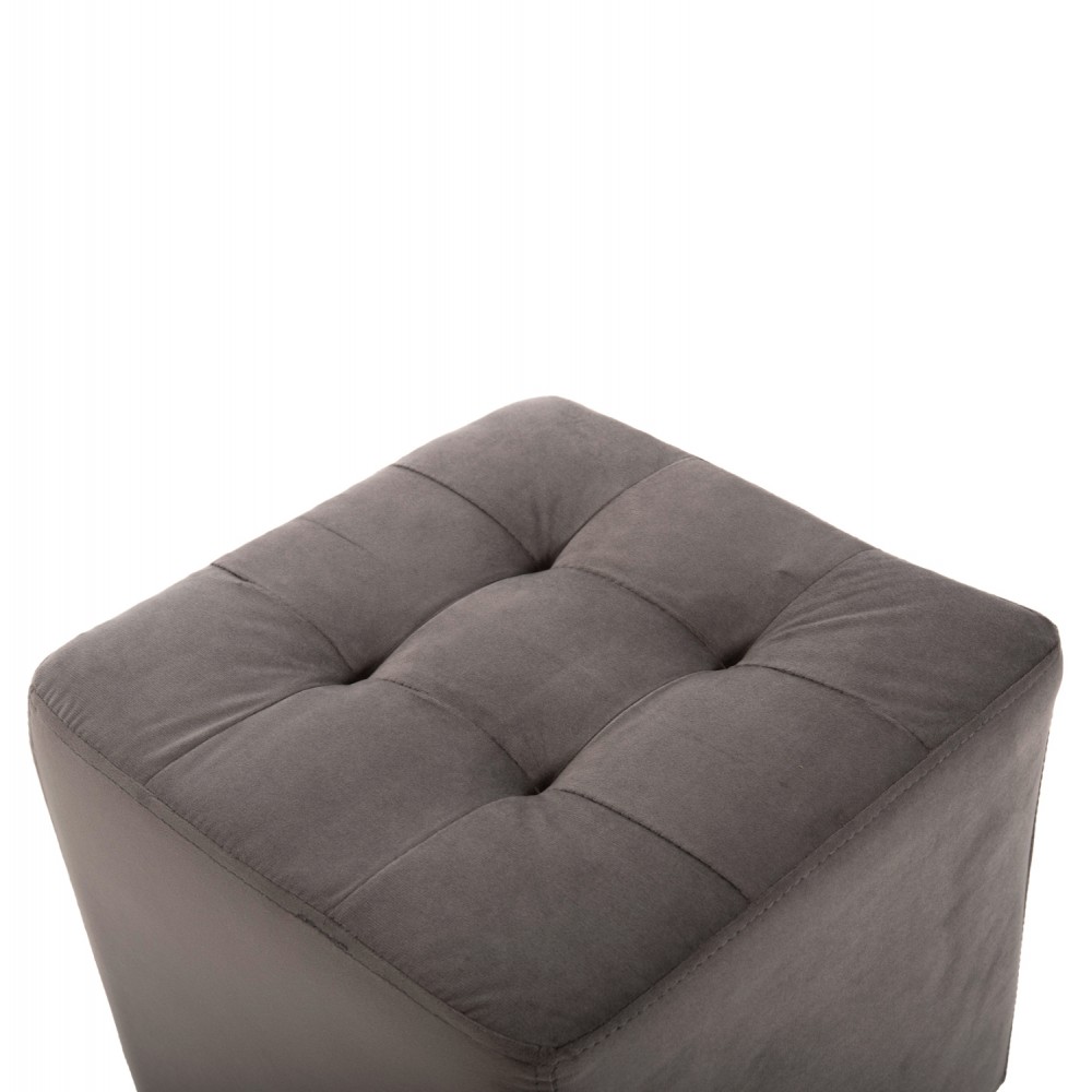 Σκαμπό "PUNK" από βελούδο σε χρώμα γκρί 39x39x36