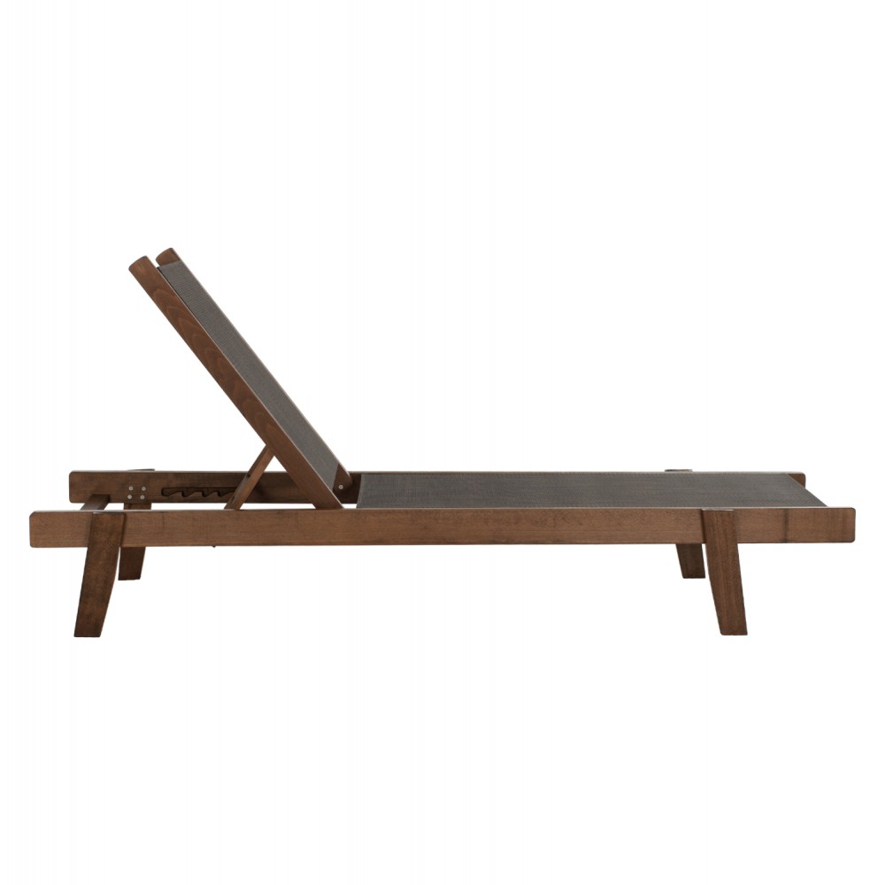 Ξαπλώστρα επαγγελματική "CRETA" από ξύλο/πανί σε χρώμα καρυδί/καφέ 200x61-66x31-91