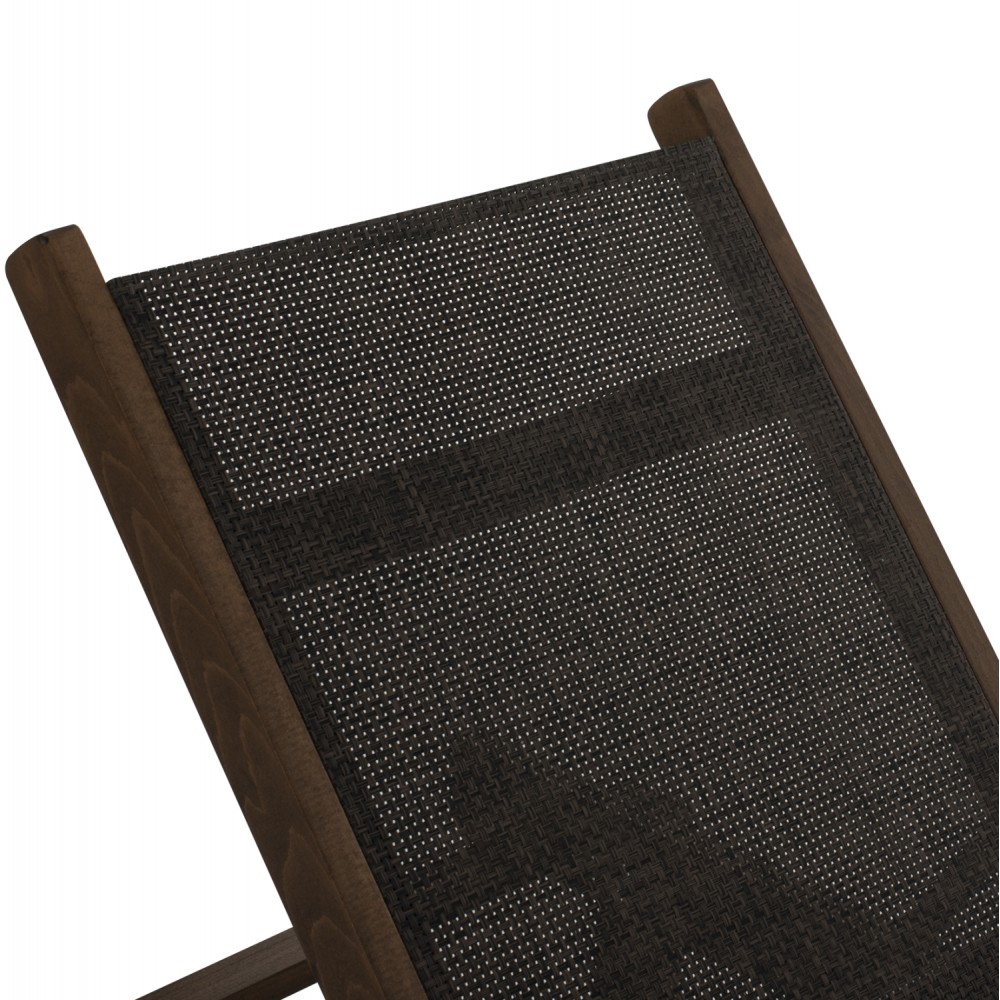 Ξαπλώστρα επαγγελματική "CRETA" από ξύλο/πανί σε χρώμα καρυδί/καφέ 200x61-66x31-91