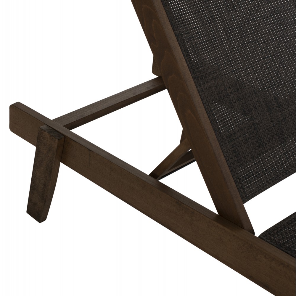 Ξαπλώστρα επαγγελματική "CRETA" από ξύλο/πανί σε χρώμα καρυδί/καφέ 200x61-66x31-91