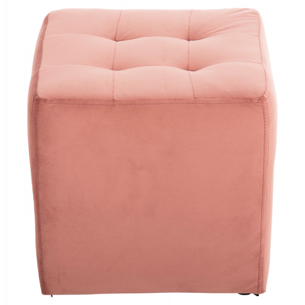 Σκαμπό "PUNK" από βελούδο σε χρώμα σάπιο μήλο 39x39x36