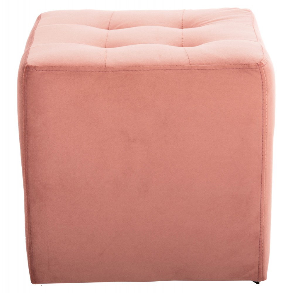 Σκαμπό "PUNK" από βελούδο σε χρώμα σάπιο μήλο 39x39x36