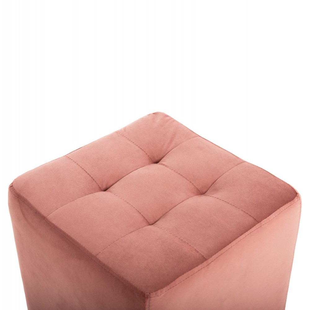 Σκαμπό "PUNK" από βελούδο σε χρώμα σάπιο μήλο 39x39x36