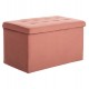 Σκαμπό-μπαούλο "PUNK" από βελούδο σε χρώμα σάπιο μήλο 90x50x52