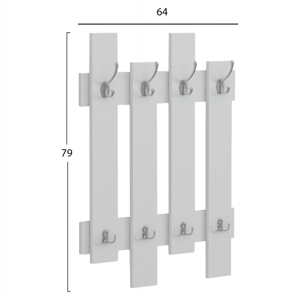 Κρεμάστρα εισόδου "WESSON" σε λευκό χρώμα 64x4x79