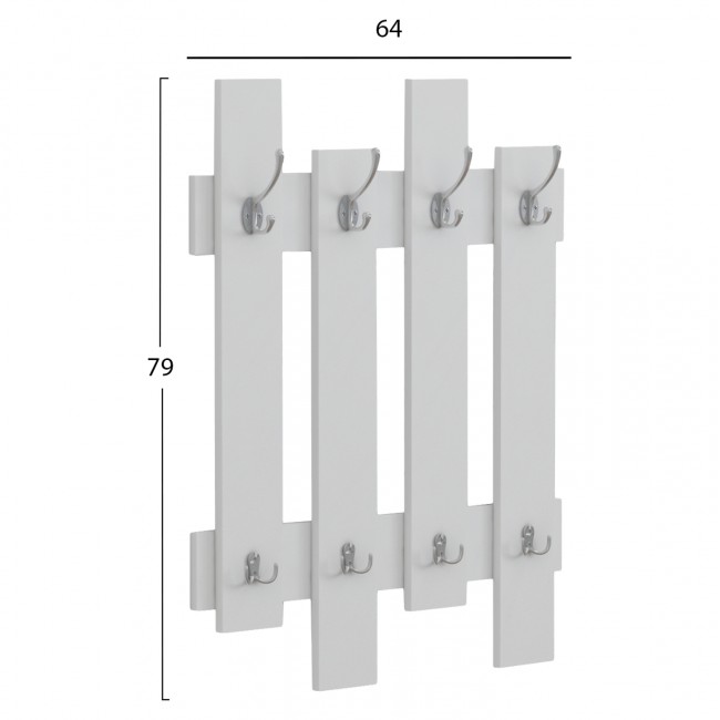 Κρεμάστρα εισόδου "WESSON" σε λευκό χρώμα 64x4x79
