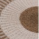 Χαλί στρογγυλό "KIRKI" από ψάθα σε χρώμα φυσικό/λευκό Φ150