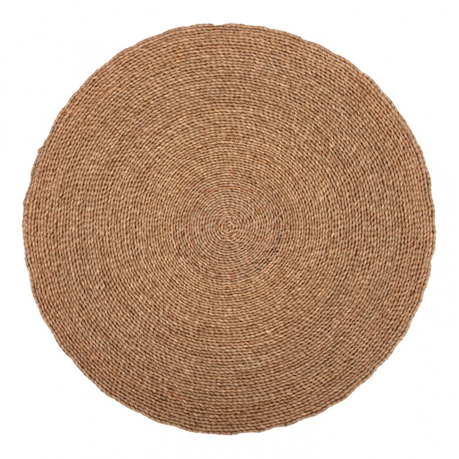 Χαλί στρογγυλό "CRATER" από ψάθα σε χρώμα φυσικό Φ100