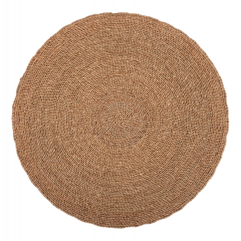 Χαλί στρογγυλό "CRATER" από ψάθα σε χρώμα φυσικό Φ150