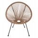 Πολυθρόνα "ACAPULCO" από μέταλλο/wicker σε χρώμα μαύρο/μπεζ 70x73x79