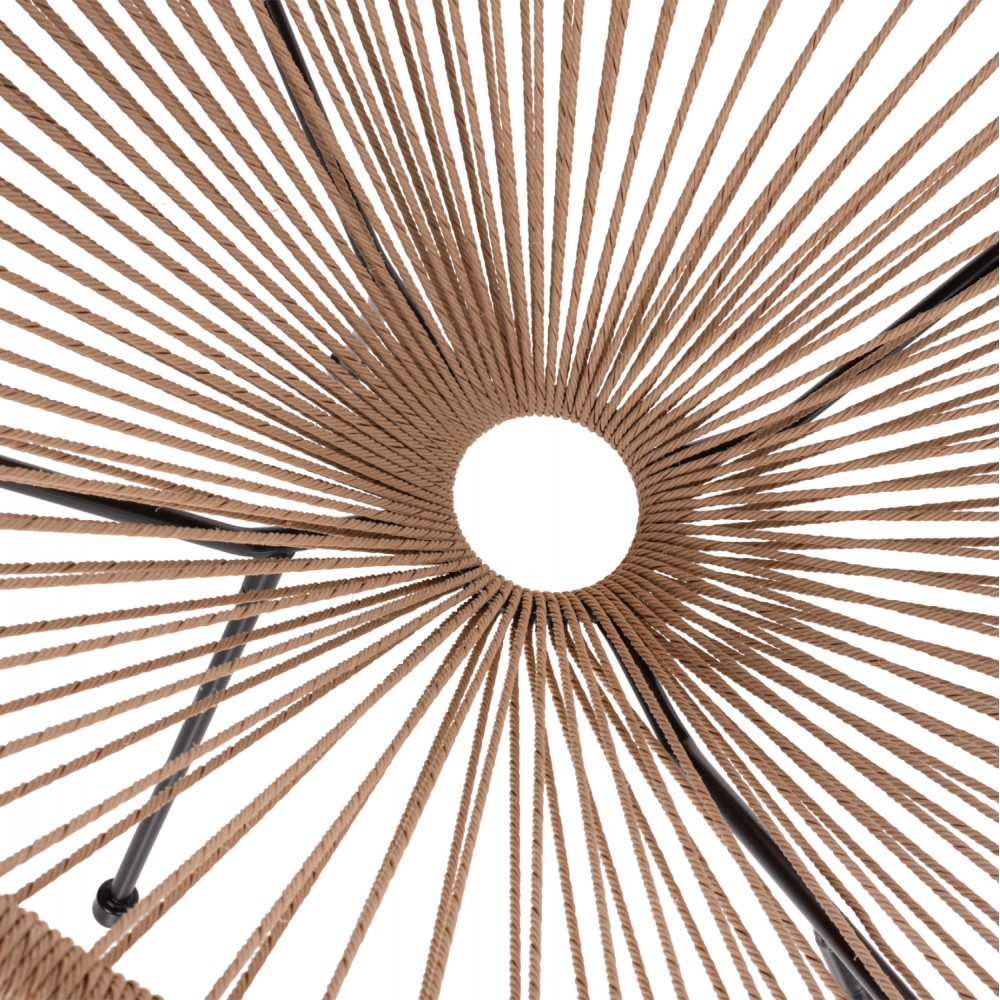 Πολυθρόνα "ACAPULCO" από μέταλλο/wicker σε χρώμα μαύρο/μπεζ 70x73x79