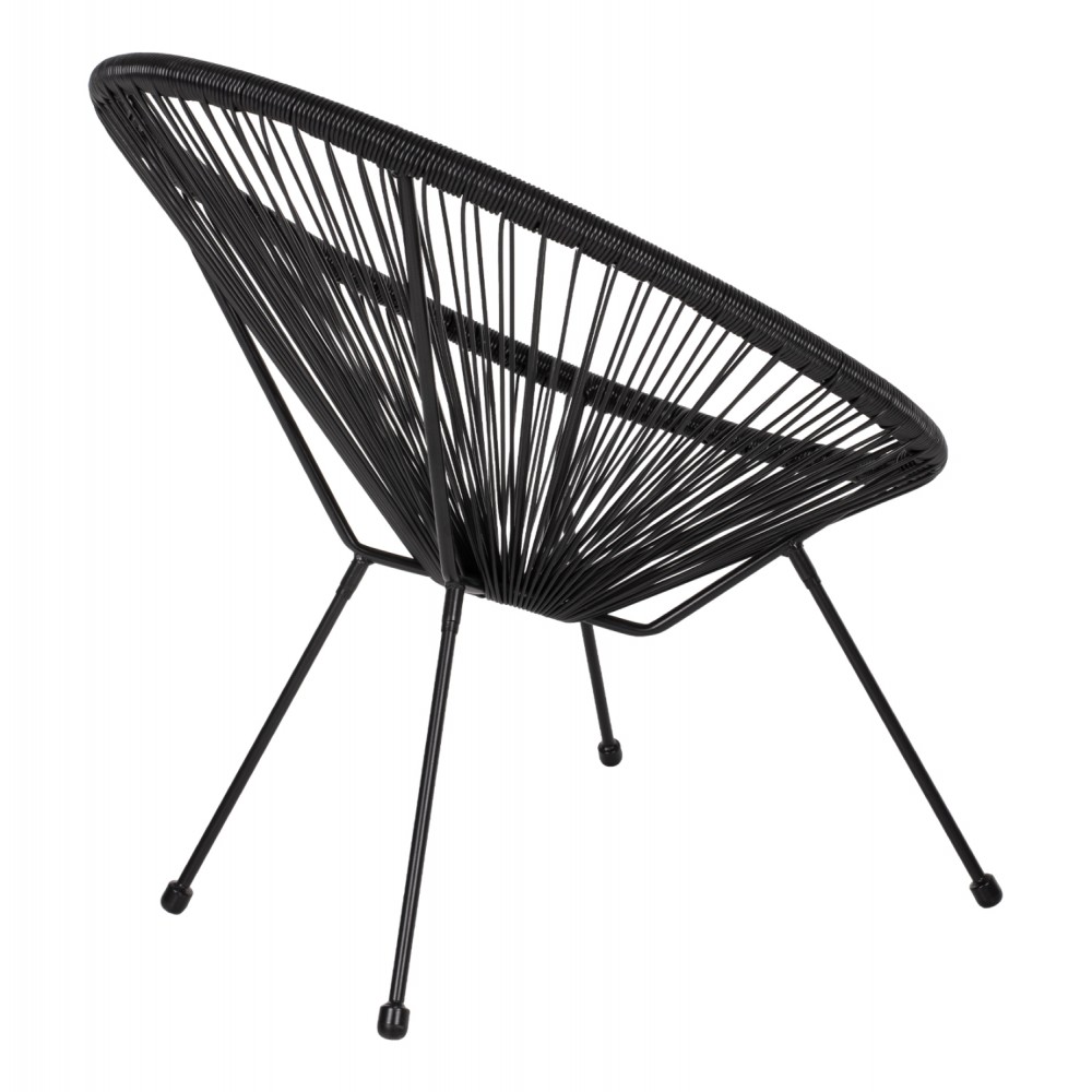 Πολυθρόνα "ACAPULCO" από μέταλλο/wicker σε χρώμα μαύρο 70x73x79
