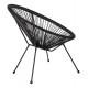 Πολυθρόνα "ACAPULCO" από μέταλλο/wicker σε χρώμα μαύρο 70x73x79
