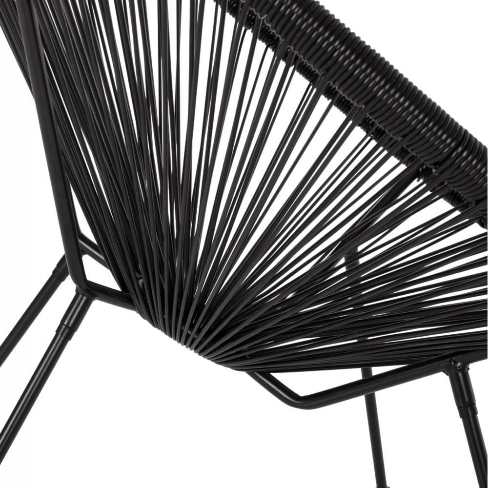 Πολυθρόνα "ACAPULCO" από μέταλλο/wicker σε χρώμα μαύρο 70x73x79