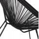 Πολυθρόνα "ACAPULCO" από μέταλλο/wicker σε χρώμα μαύρο 70x73x79