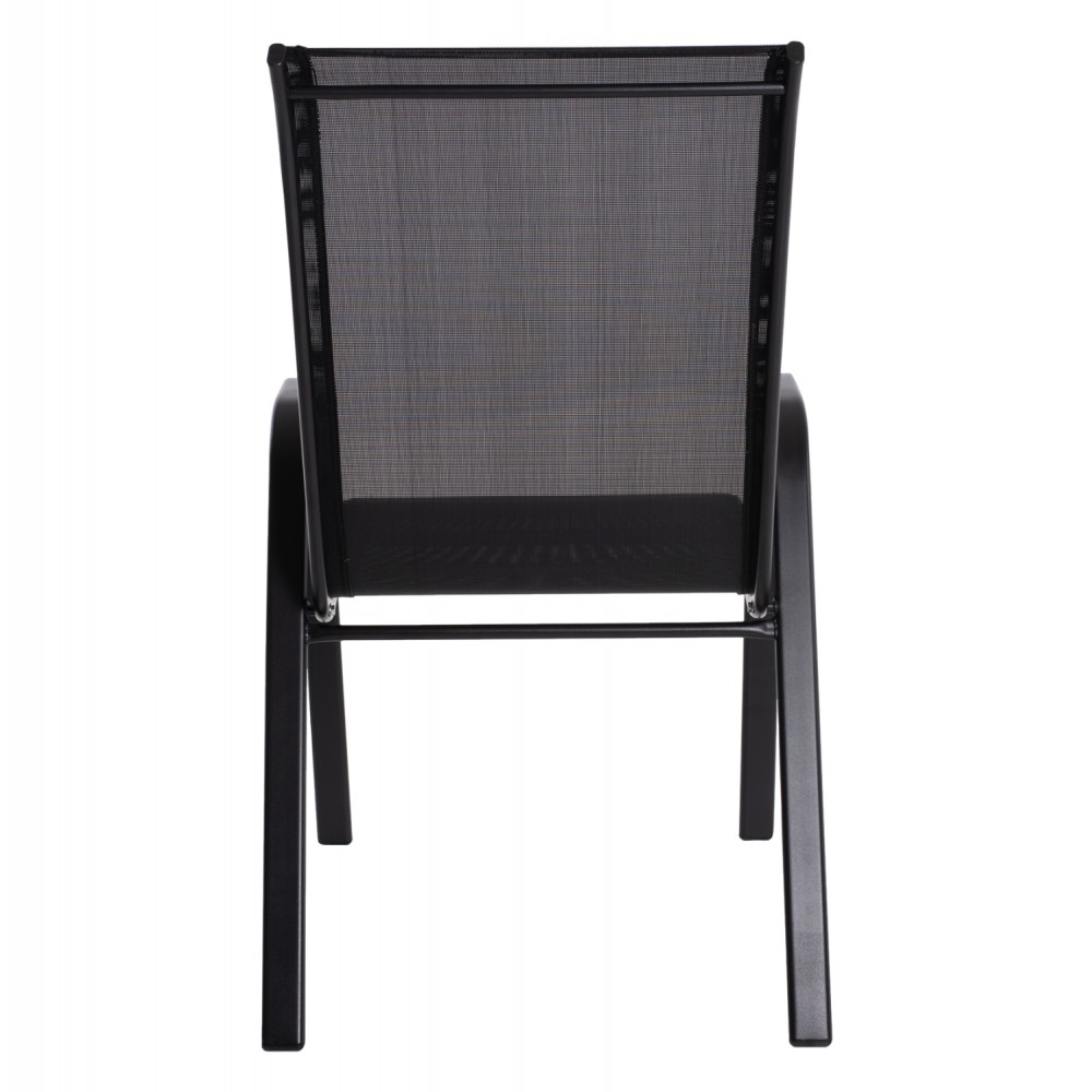 Πολυθρόνα "LEON" από μέταλλο/textiline σε χρώμα μαύρο 55x77x95