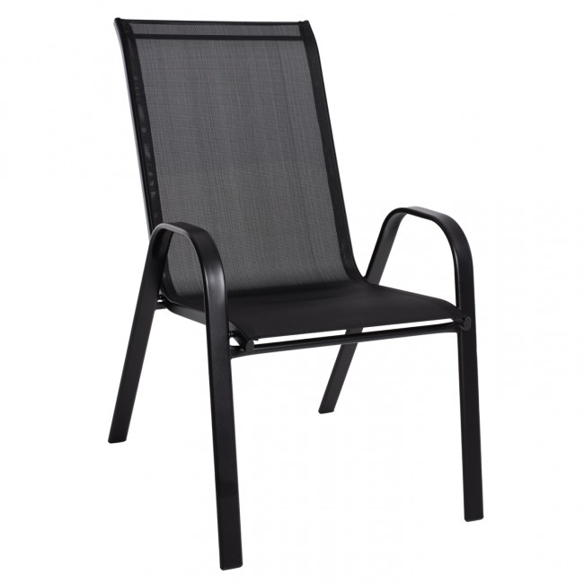 Πολυθρόνα "LEON" από μέταλλο/textiline σε χρώμα μαύρο 55x77x95
