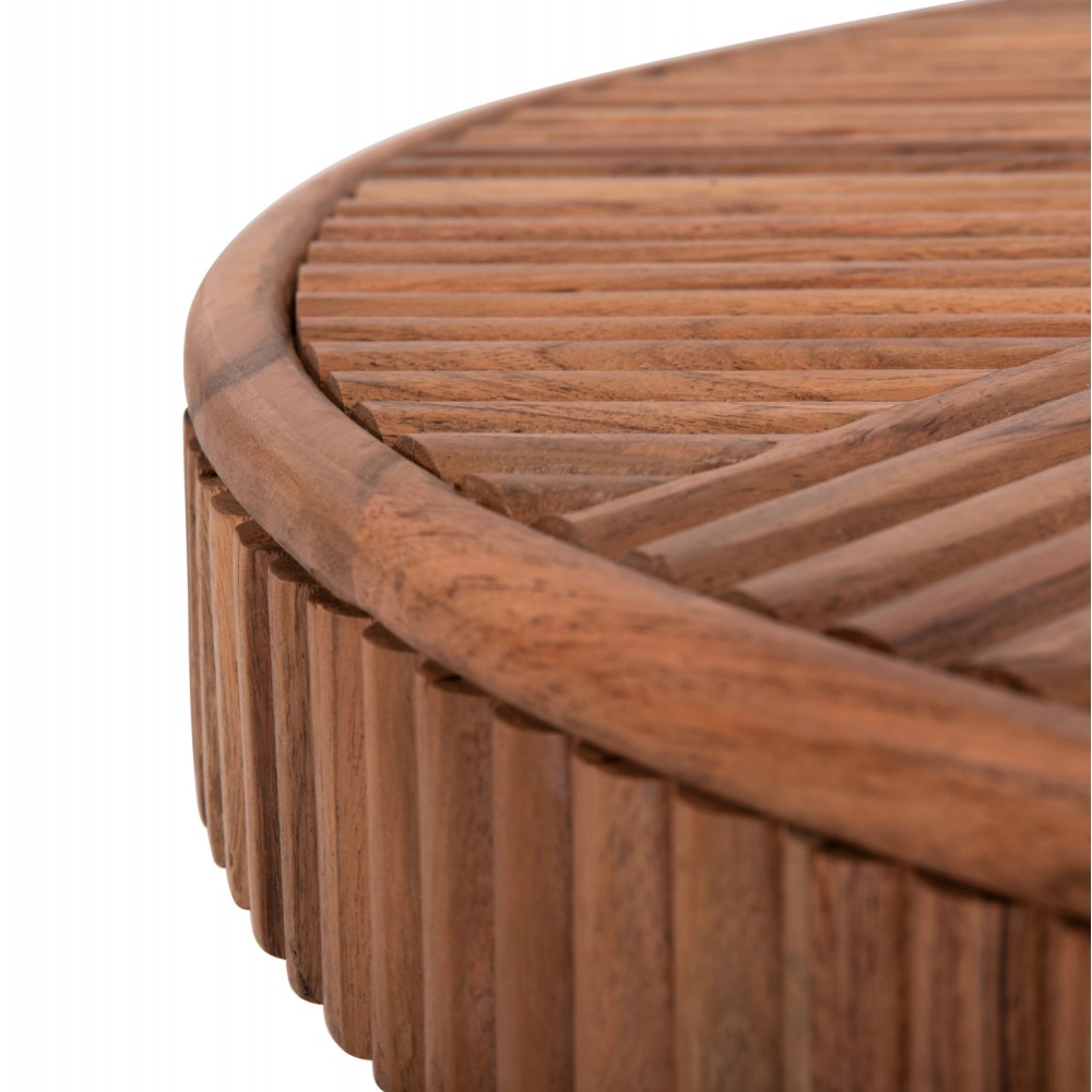 Τραπέζι σαλονιού "RANNE" από ξύλο σε χρώμα φυσικό Φ80x38