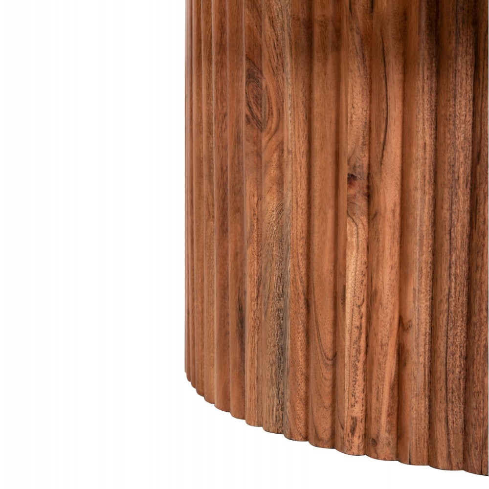 Τραπέζι σαλονιού "RANNE" από ξύλο σε χρώμα φυσικό Φ80x38