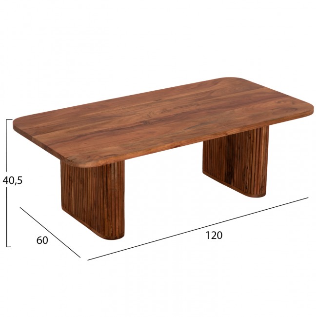 Τραπέζι σαλονιού "GROOT" από ξύλο σε χρώμα φυσικό 120x60x40