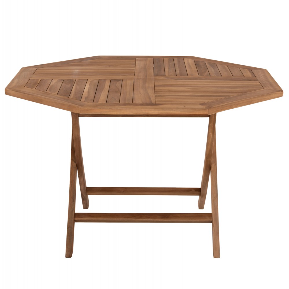 Τραπέζι πτυσσόμενο ''KENDALL'' από ξύλο σε φυσικό χρώμα 120x120x75