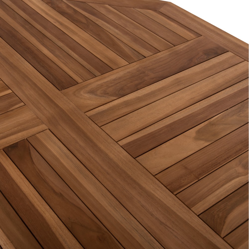 Τραπέζι πτυσσόμενο ''KENDALL'' από ξύλο σε φυσικό χρώμα 120x120x75