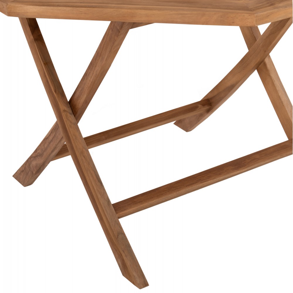 Τραπέζι πτυσσόμενο ''KENDALL'' από ξύλο σε φυσικό χρώμα 120x120x75