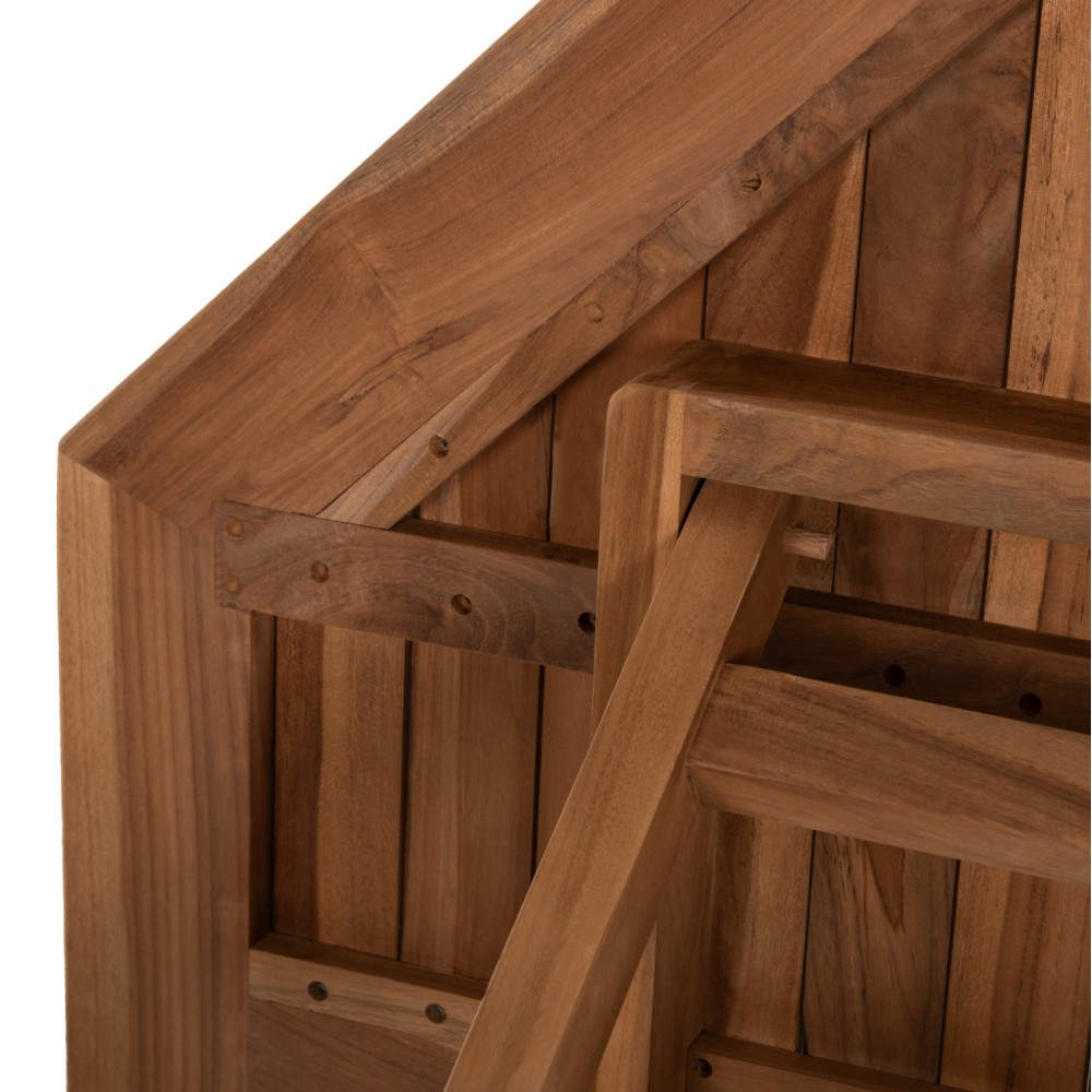 Τραπέζι πτυσσόμενο ''KENDALL'' από ξύλο σε φυσικό χρώμα 120x120x75