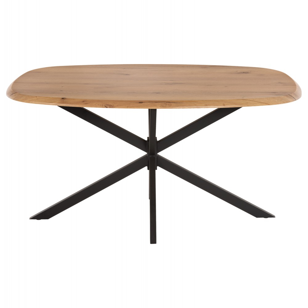 Τραπέζι από ξύλο/μέταλλο σε φυσικό/μαύρο χρώμα 146x94x75