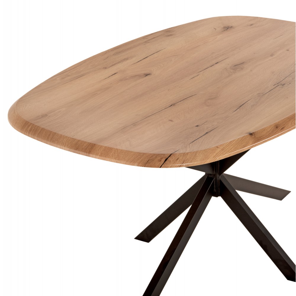 Τραπέζι από ξύλο/μέταλλο σε φυσικό/μαύρο χρώμα 146x94x75