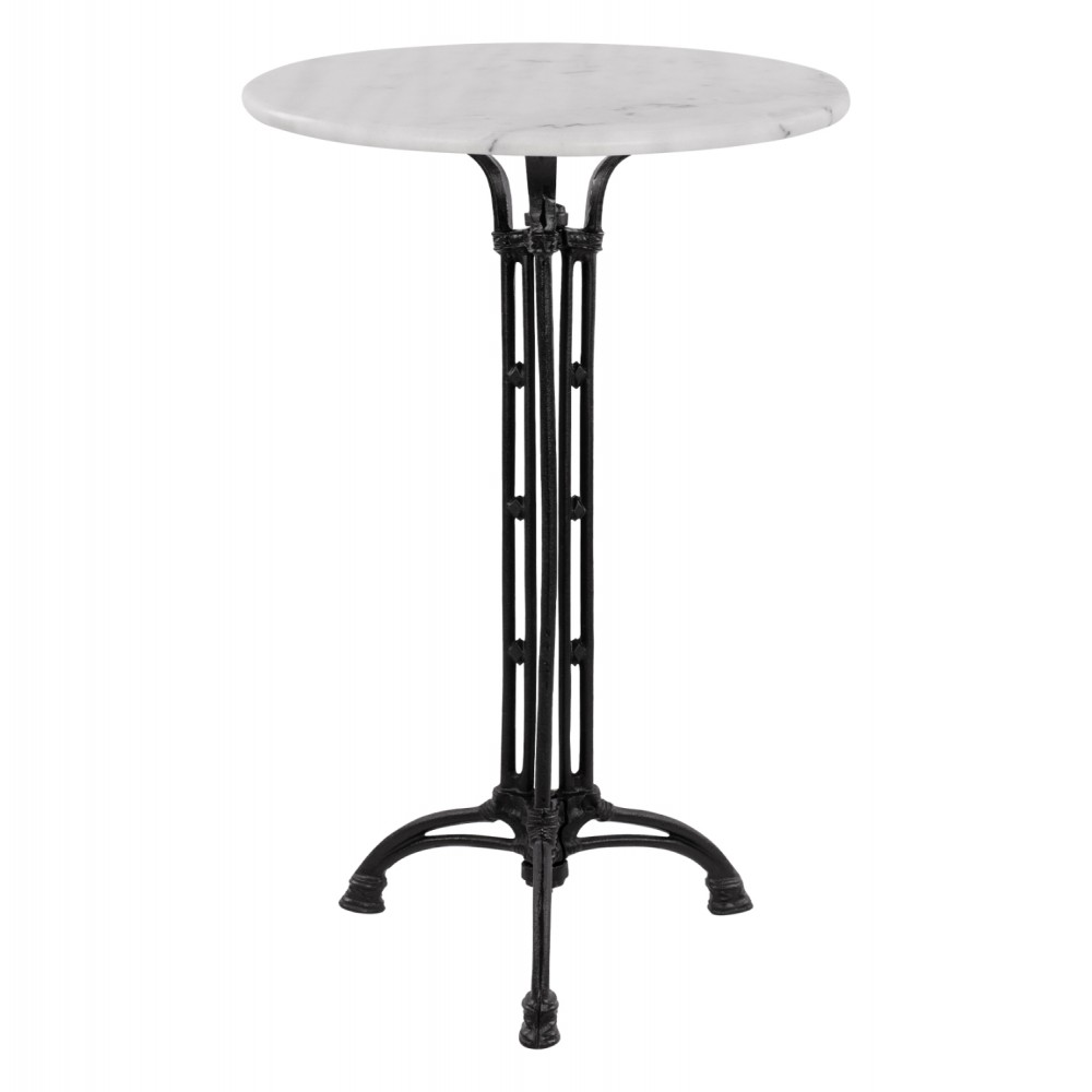 Σταντ μπαρ "AR BRIELLE" από μέταλλο/μάρμαρο σε χρώμα μαύρο/λευκό Φ60x110