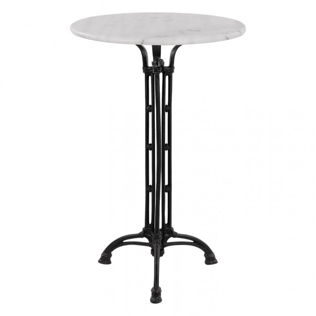 Σταντ μπαρ "AR BRIELLE" από μέταλλο/μάρμαρο σε χρώμα μαύρο/λευκό Φ60x110