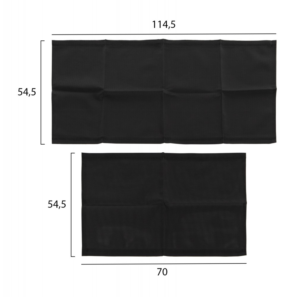 Ανταλλακτικό ξαπλώστρας "ΑΙΓΑΙΟ" από textilene σε χρώμα μαύρο 54,5x114,5