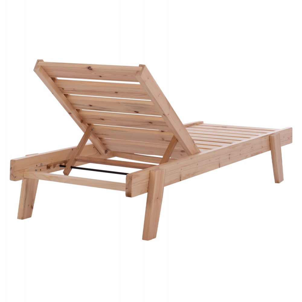 Ξαπλώστρα "SAMOS" από ξύλο σε φυσικό χρώμα 200x67x83