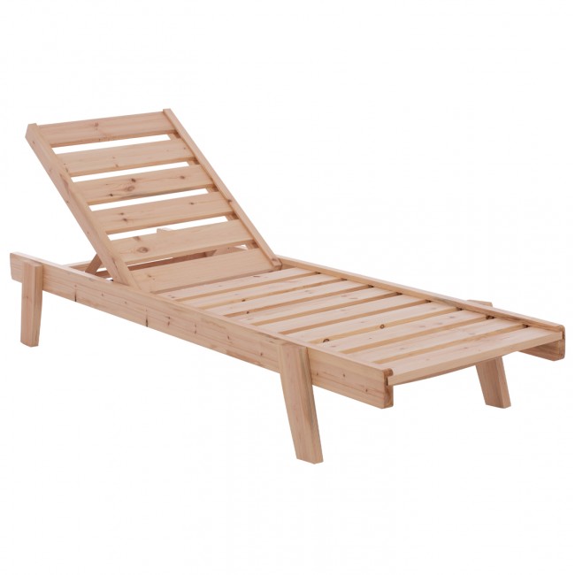 Ξαπλώστρα "SAMOS" από ξύλο σε φυσικό χρώμα 200x67x83