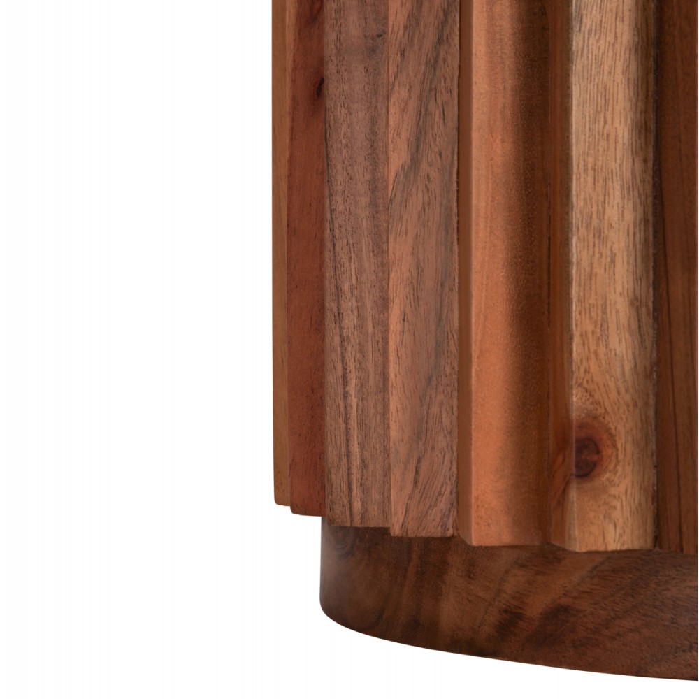 Τραπέζια σαλονιού σετ 2τμχ "SEDGE" σε χρώμα φυσικό Φ90x38