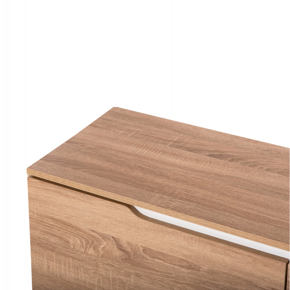 Έπιπλο τηλεόρασης "KIMIA" σε χρώμα λευκό/σονόμα 180x35x48,5