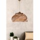 Φωτιστικό μονόφωτο από ξύλο/μπαμπού σε χρώμα καρυδί 36x36x65