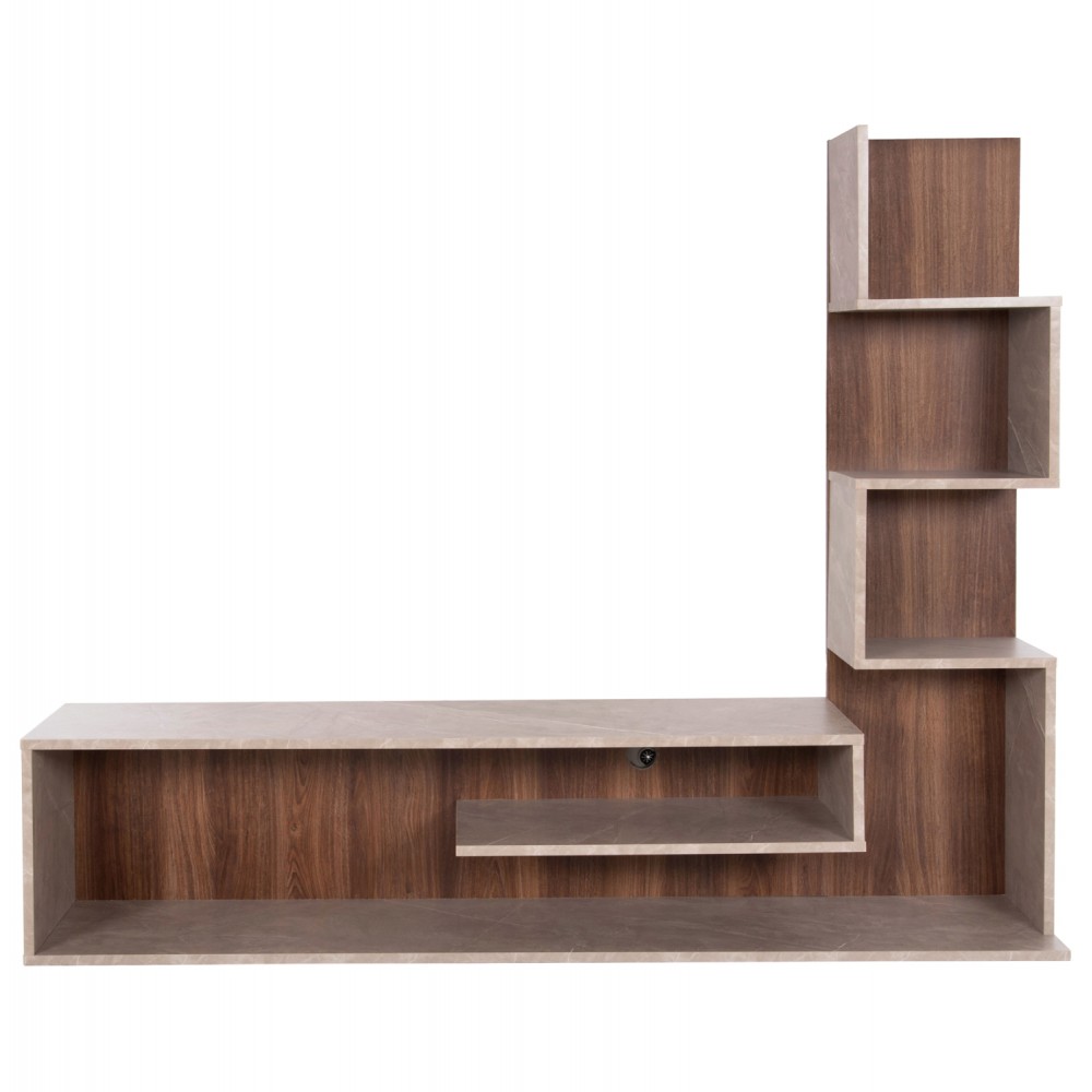 Σύνθεση τηλεόρασης "EDELIE" σε χρώμα φυσικό/γκρι 150x29,5x120