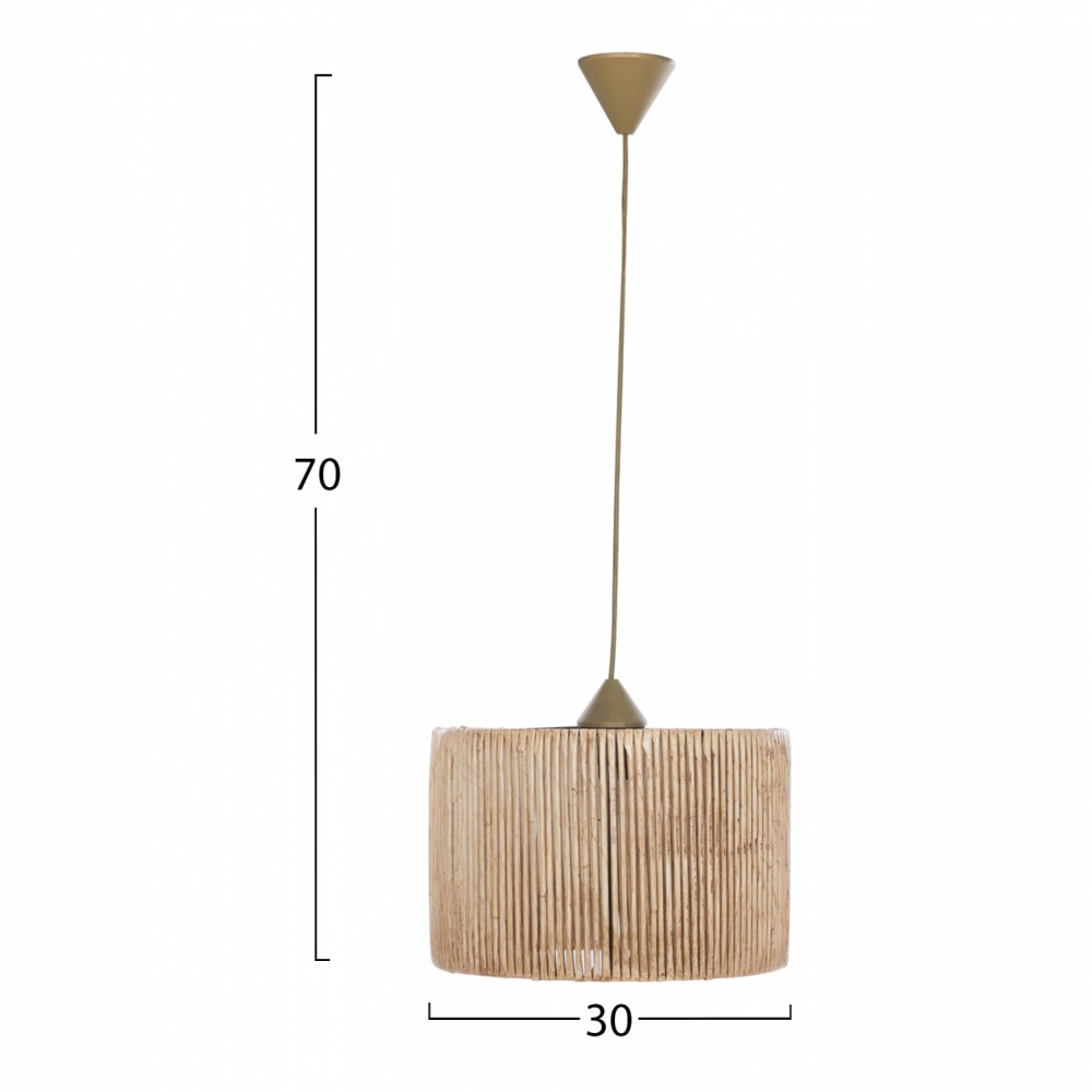 Φωτιστικό οροφής από μπαμπού σε χρώμα φυσικό 30x30x70
