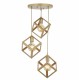 Φωτιστικό οροφής τρίφωτο από μέταλλο σε χρώμα χρυσό 35x80