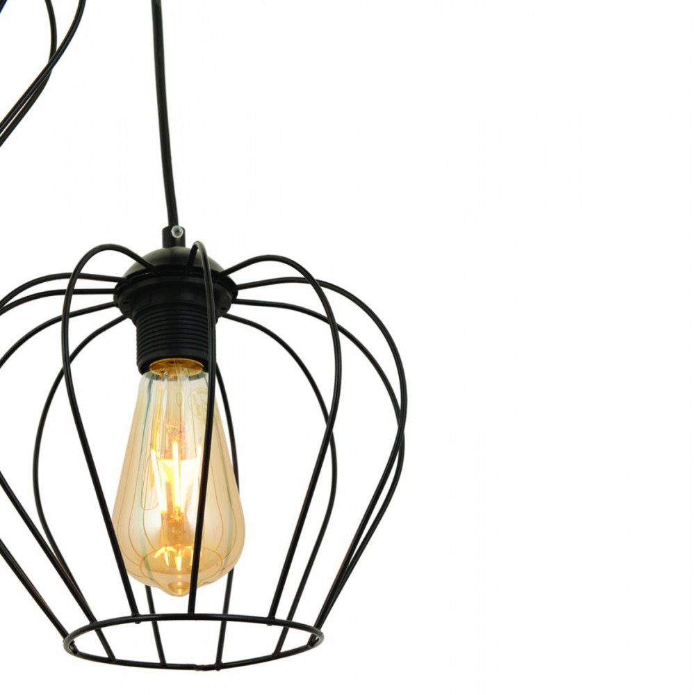 Φωτιστικό οροφής τρίφωτο από μέταλλο σε μαύρο χρώμα 40x80