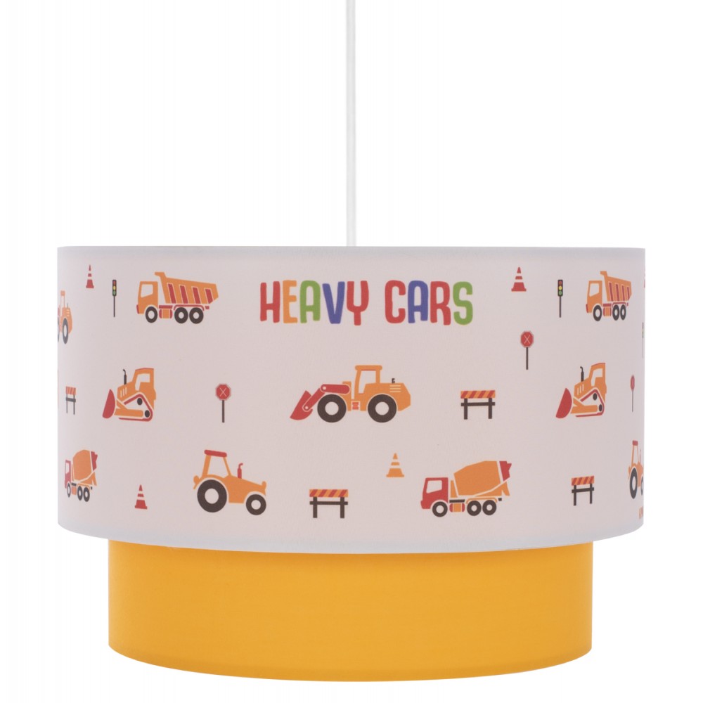 Παιδικό φωτιστικό μονόφωτο από ύφασμα σε λευκό/κίτρινο χρώμα Φ30x70