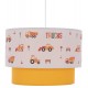 Παιδικό φωτιστικό μονόφωτο από ύφασμα σε λευκό/κίτρινο χρώμα Φ30x70