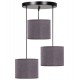 Φωτιστικό οροφής τρίφωτο από μέταλλο/ύφασμα σε μαύρο/γκρι χρώμα 15x15x80