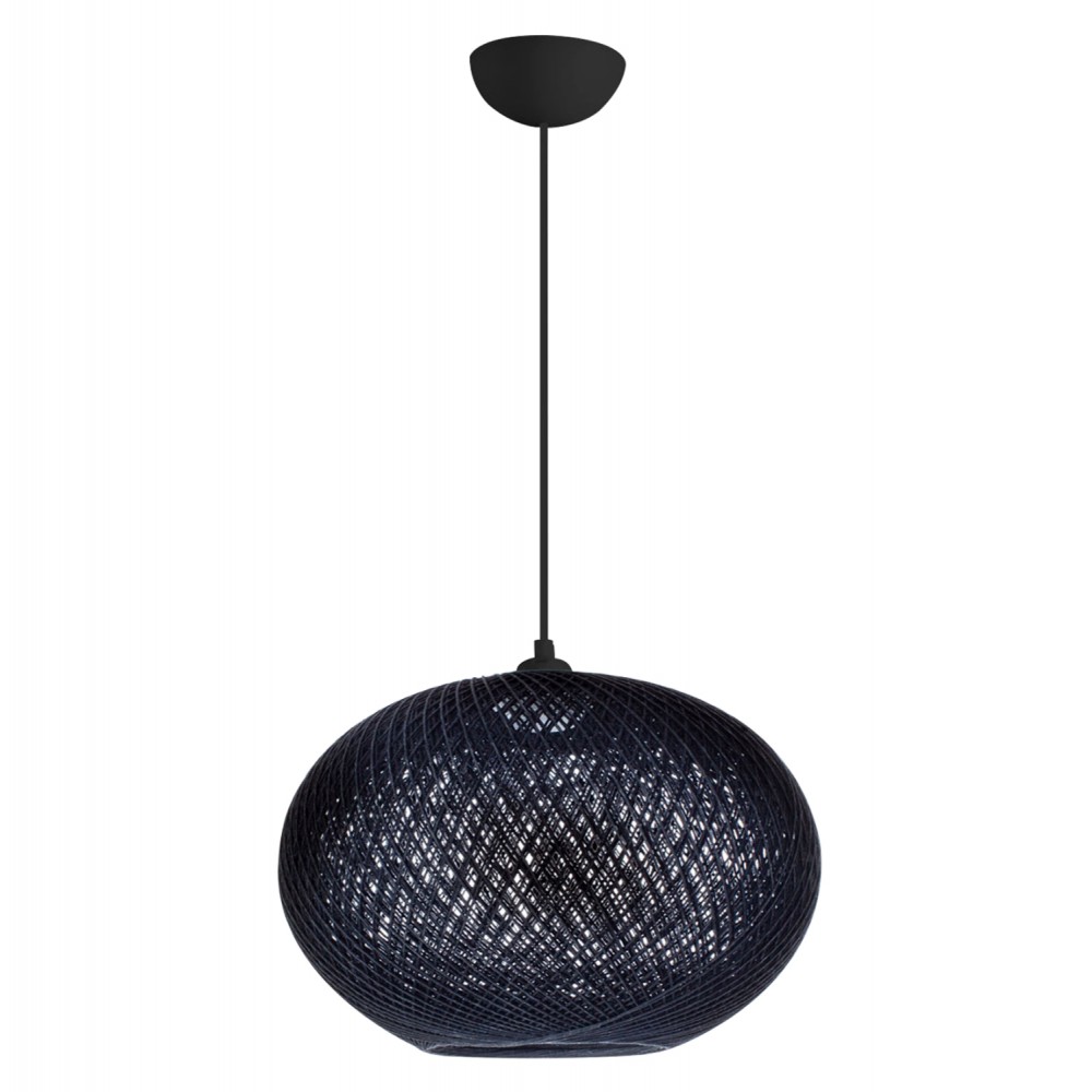 Φωτιστικό οροφής από σκοινί σε μαύρο χρώμα 40x21x70