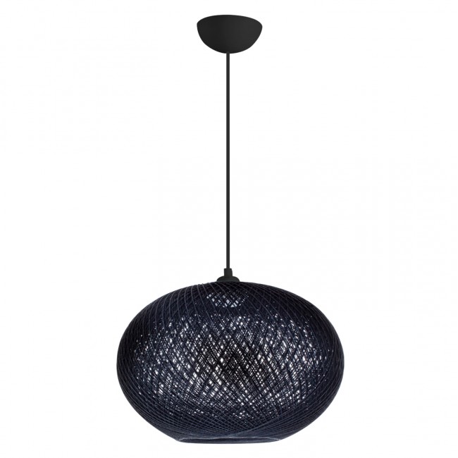 Φωτιστικό οροφής από σκοινί σε μαύρο χρώμα 40x21x70