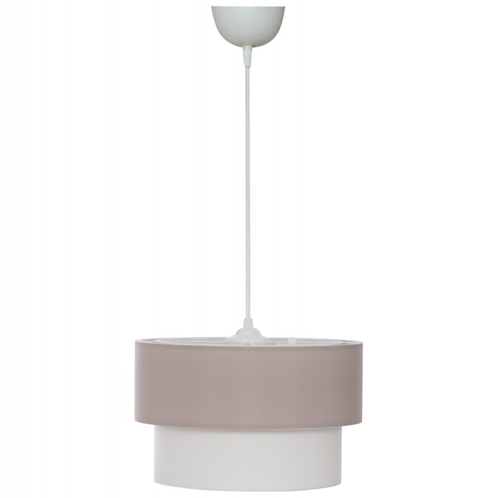 Φωτιστικό μονόφωτο από ύφασμα σε χρώμα μπεζ/εκρού χρώμα Φ30x80